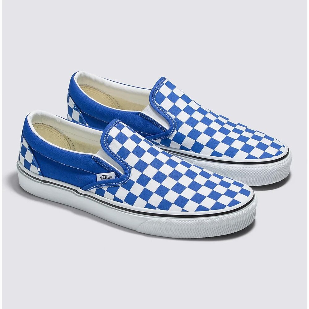 Vans Classic Slip-On Checkered Shoe- Blue Women’s Size 8.5 or Men’s 7